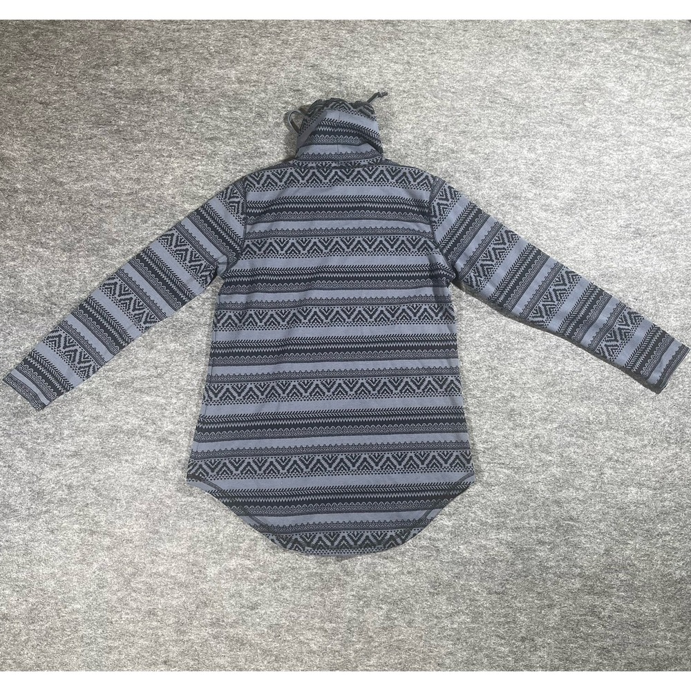 KAVU Skylar Womens Large Gray Aztec Print Full Zip Lightweight Pullover Hoodie - Picture 11 of 14